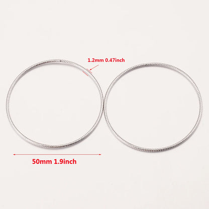 10pcs 30/50mm Round Stainless Steel Jump Rings Gold-Plate Twisted Closed Ring for DIY Jewelry Making Earring Accessories