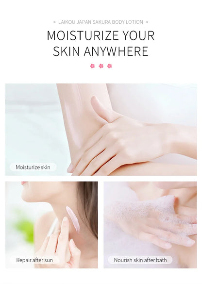 LAIKOU Cherry Blossoms  Body Lotion Refreshing skincare Exfoliating Moisturizing Nourishing Brightening Body Creams 120g