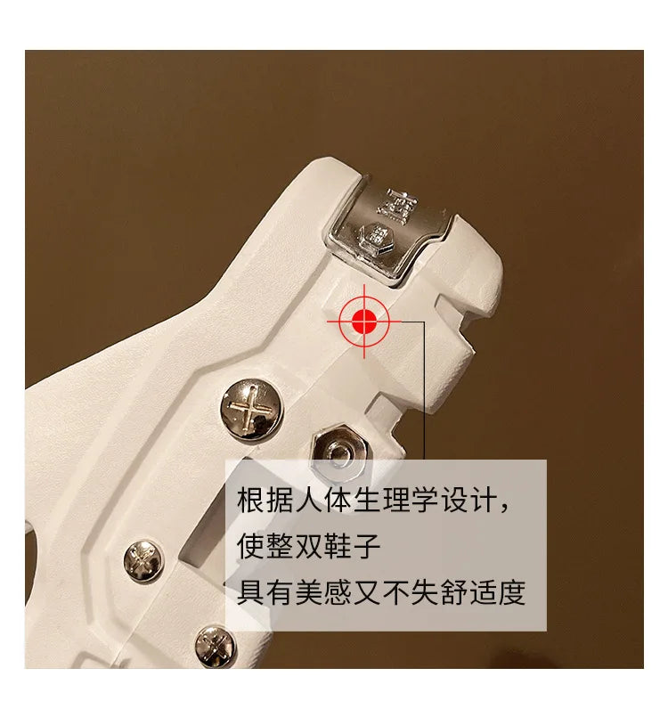 Woman flip flops Punk Design Shoes 2025 trend Casual Platform Sandals non-slip Outdoor slippers Unique features Flat Slides