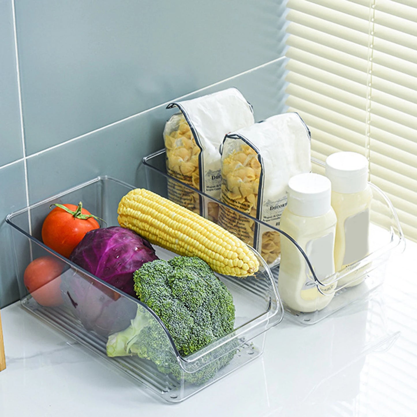 Clear Refrigerator Bins for Organized Pantry Storage Versatile And Durable Fridge Can Organizer And Food Storage Box