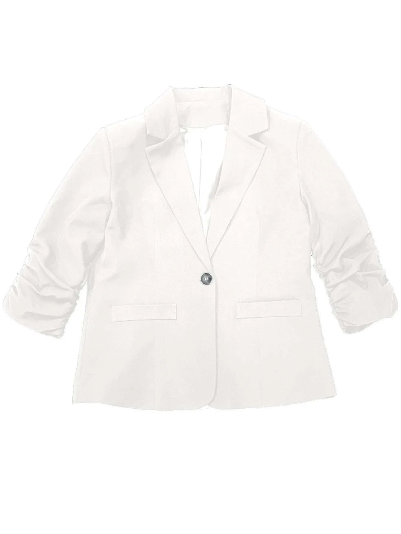 New Office Lady Suits Jacket Tops Formal Women's Seven Quarter Sleeved Suit Coats Casual Black Workwear Blazer Femme Clothing