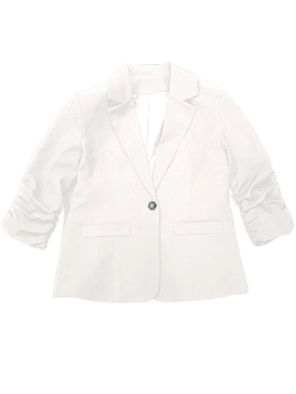 New Office Lady Suits Jacket Tops Formal Women's Seven Quarter Sleeved Suit Coats Casual Black Workwear Blazer Femme Clothing