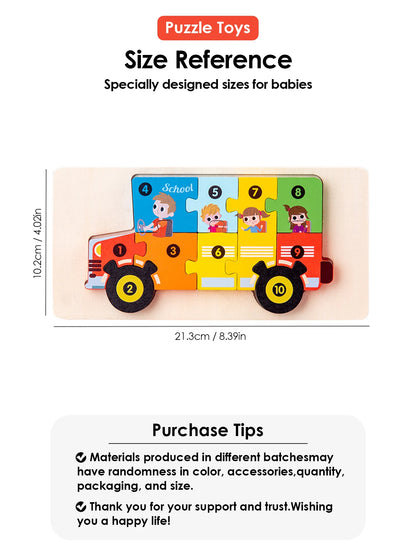 3D Wooden Puzzles Educational Cartoon Animals Early Learning Cognition Intelligence Puzzle Game For Children Toys