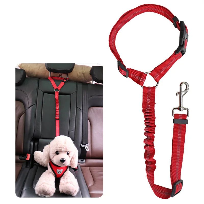 New Solid Two-in-one Dog Harness Leash Pet Car Seat Belt BackSeat Safety Belt Adjustable for Kitten Dogs Collar Pet Accessories