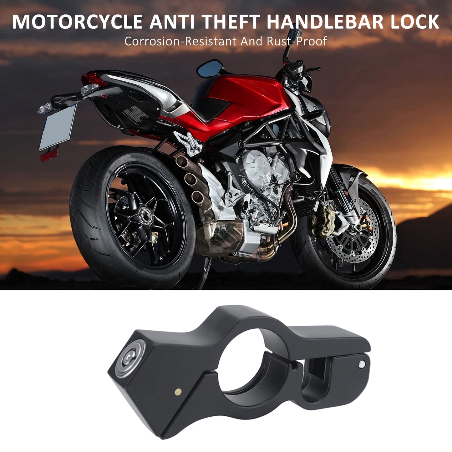 Motorcycle Grip Lock, Heavy Duty Anti Theft Helmet and Brake Lock Secures Bike, Scooter, Moped, ATV Brake Lock