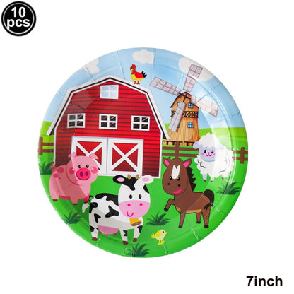 Farm House Fun Barnyard Animals Party Supplies Paper Plates Napkins CUps Farm Animals Birthday Party Decoration