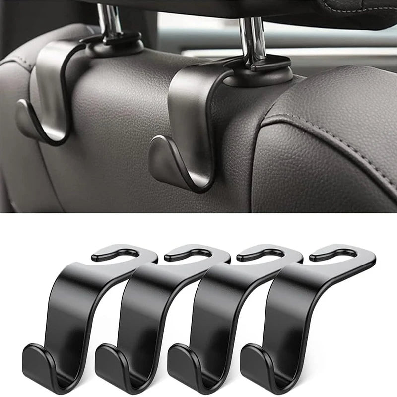 4/2Pcs Universal Auto Seat Headrest Hook Storage Hanger Car Hooks Back Seat Organizer Holder Clip Car Interior Accessories