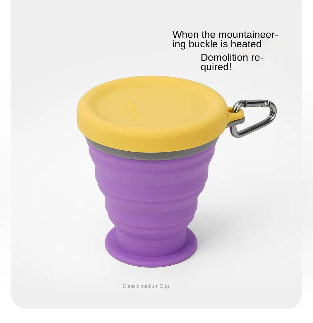 Silicone Bowl Foldable with Lid Camping Baby Travel Portable Round Large Food Container Heat Resistant Salad Bowl