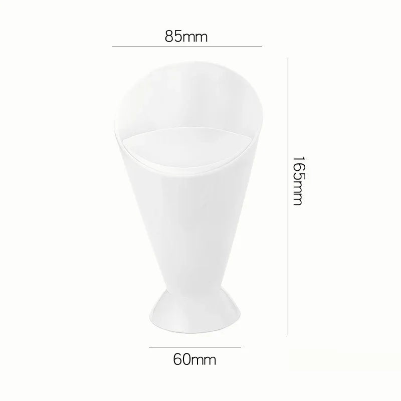 2 In 1 French Fries Cups Plastic Cups Sauces Snacks Dessert Plate Ketchup Slant Cup Two Cup Spout Kitchen Accessories