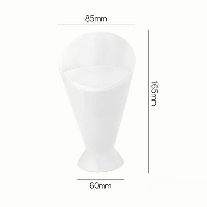 2 In 1 French Fries Cups Plastic Cups Sauces Snacks Dessert Plate Ketchup Slant Cup Two Cup Spout Kitchen Accessories