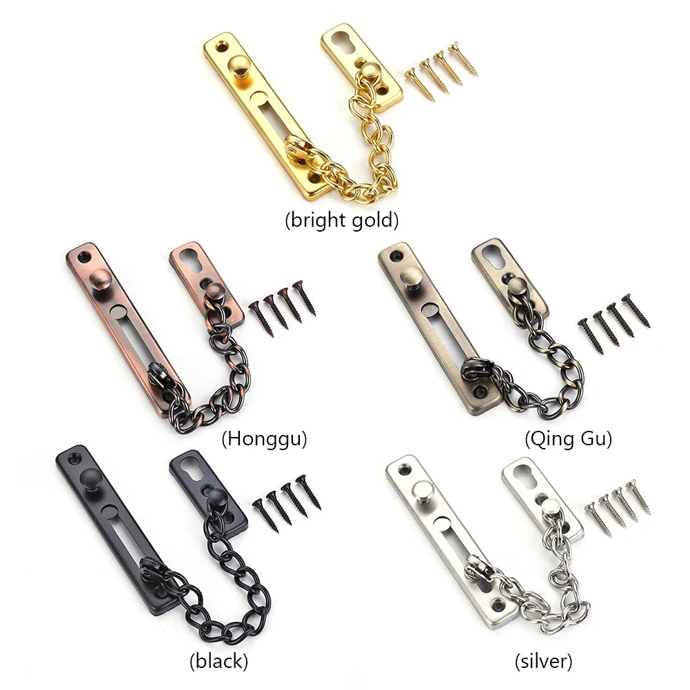 Door Chain with Lock Door Lock Bolt Chain Kids Safety Security Home Latch Buckle Guard Lock Anti-Theft Hotel Hardware Accessorie
