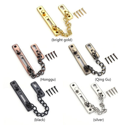 Door Chain with Lock Door Lock Bolt Chain Kids Safety Security Home Latch Buckle Guard Lock Anti-Theft Hotel Hardware Accessorie