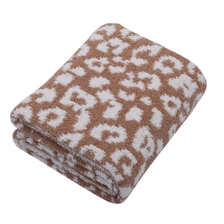 Super Soft Leopard Print Blanket, Warn Knitted Fleece Blanket, Sofa Nap Lightweight Blanket
