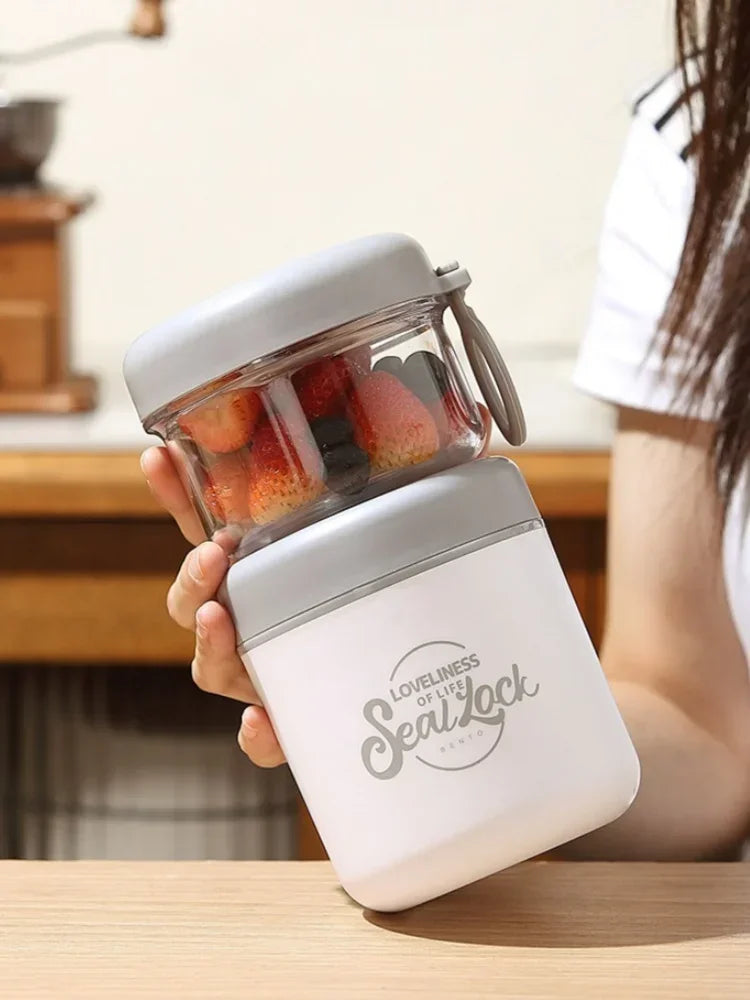 Stainless Steel Soup Cup Breakfast Oat Cups Students Office Workers Portable Milk Fruit Salad Cup Sealed Thermos Container