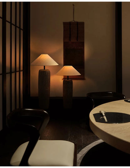 Ceramic floor lamp Wabi Sabi Style fabric lamp shade japanese floor lamp for Living Room Salon Corner Sofa Lounge Standing Light