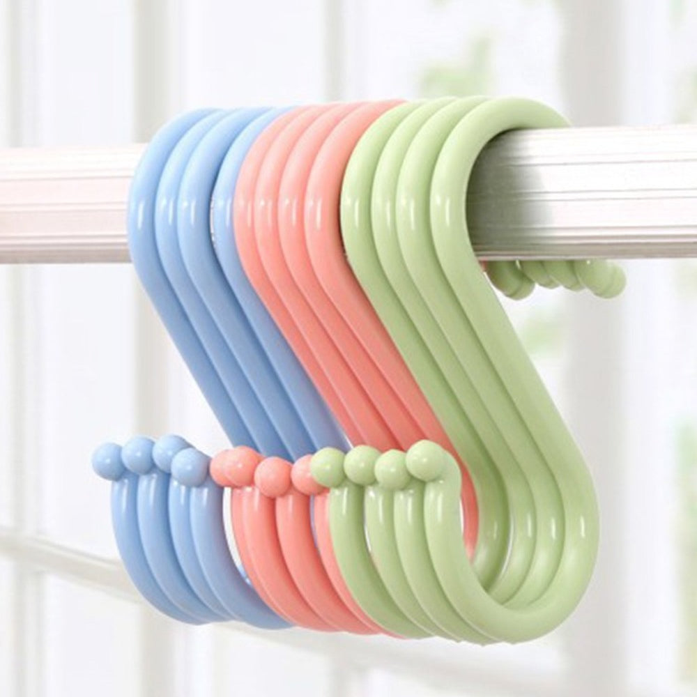 Plastic Multipurpose Portable S Shape Hanging Hooks 4Pcs/8Pcs Kitchen Home Organizer Clothing Rack Baby Stroller Hanger