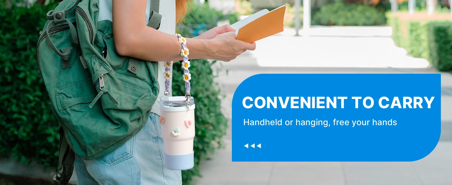 Water Bottle Handle with Strap for Owala Stanley Cup  Hydro Flask, Water Bottle Handle Fits Most 12-40oz Water Bottles