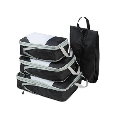 4 Pcs/set Compression Packing Cubes Travel Storage Bag Suitcase Packing Mesh Bags for Clothing Underwear Shoes