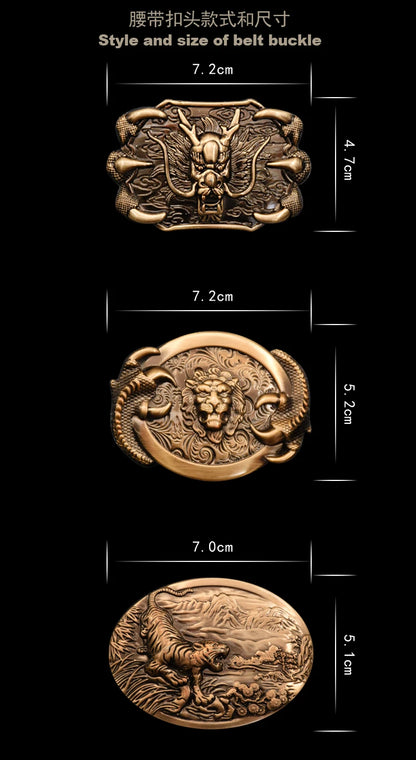 Men's belt metal stainless steel belt silver dragon retro-cologne silver belt high-end designer steel belt personality belt