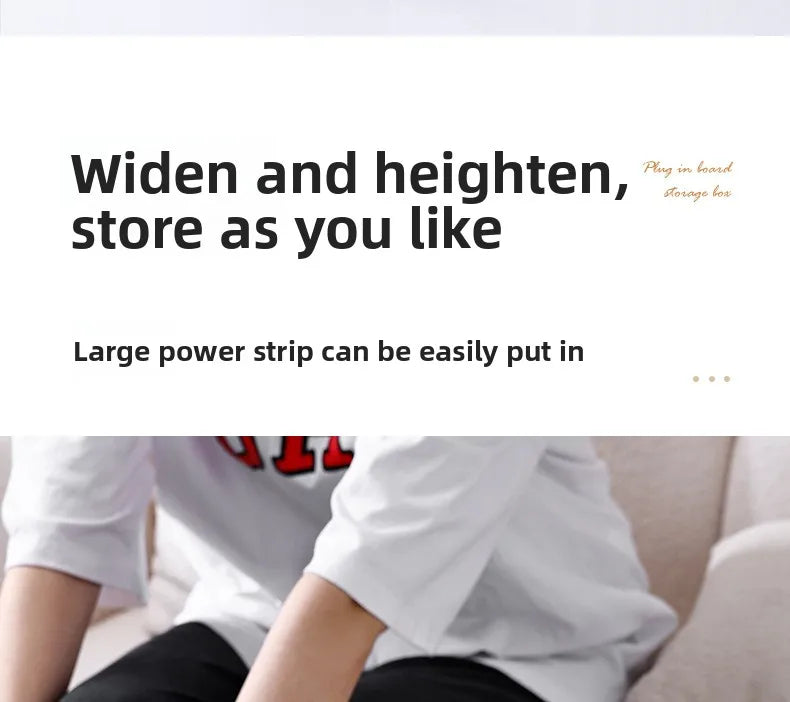 Creative Simple Wire Box Bamboo Wood Cover Cable Management Box Plug Board Storage Box Power Cord Charger Storage