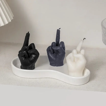 Creative Candles Middle Finger Shaped Gesture Scented Candles Niche Funny Quirky Gifts Home Decoration Ornaments Birthday Gifts