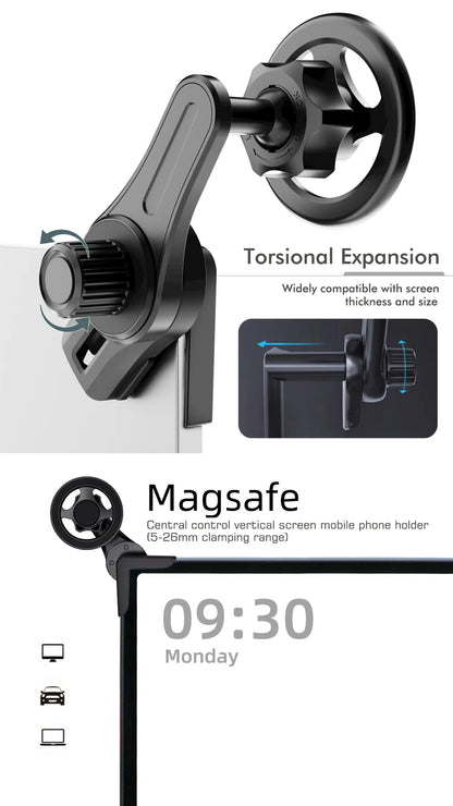 New Car Mounted Display Screen Magnetic Mobile Phone Holder 360 Degree Rotation Foldable Mount Usded for Car Electric Vehicle