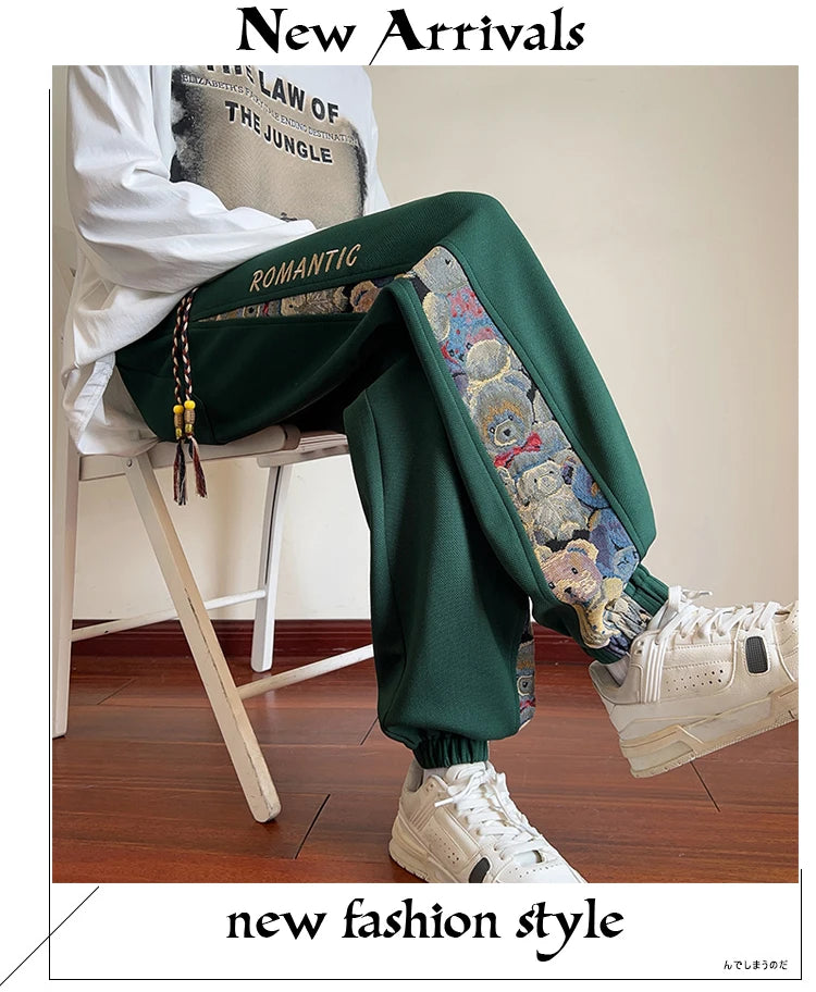2025 Men Pants Streetwear Sweatpants Joggers Hip Hop Loose Harajuku Trousers