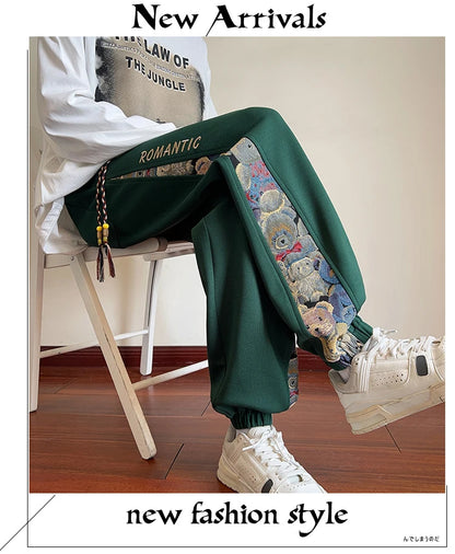 2025 Men Pants Streetwear Sweatpants Joggers Hip Hop Loose Harajuku Trousers