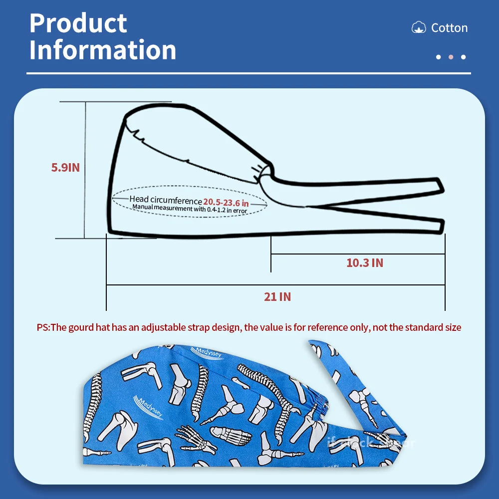 Printing Clinic Pharmacy Work Hat Dentistry Operating Room Doctor Scrubs Hats Adjustable Medical Nurse Accessories Surgical Caps