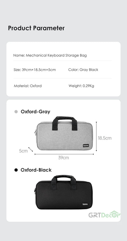 Tech Pouch Organizer for Keyboard Within 82-108 Key Mechanical Keyboard Storage Bag Organizer Travel Tech Pouches Dust Cover