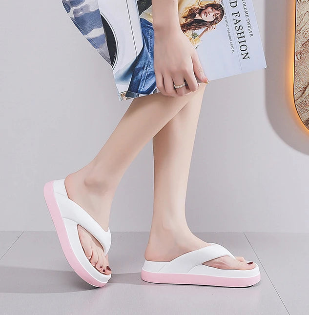 Woman Flip Flops Popular Design Shoes 2025 Trend Platform Casual Sandals Outdoor Non-slip Slippers Unique Features Flat Sandals