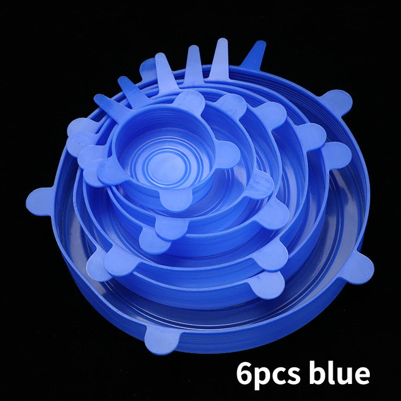 Silicone Stretch Food Covers Kitchen Fresh-keeping Lids Food Caps Elastic Expandable Microwave Airtight Plastic Wrap