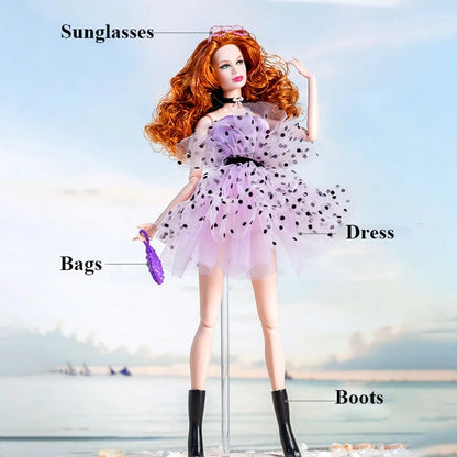 Fashion supermodel Doll Elegant Dress Casual Wears DIY Accessories Party Bags Jeans Pants Set