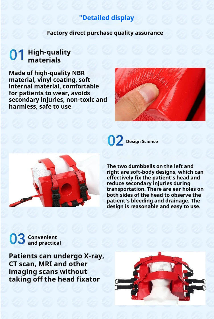 Head stabilizer, swimming pool emergency rescue equipment, shovel stretcher, cervical spine water rescue, spinal plank stretcher