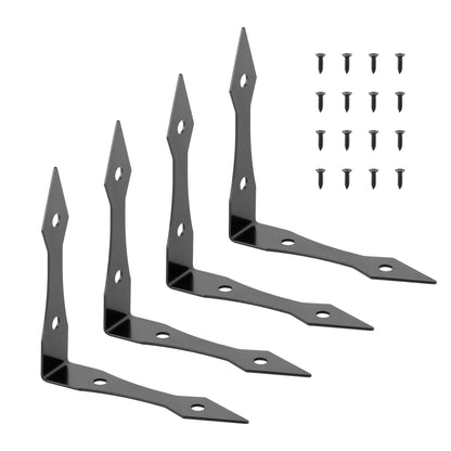 Black Metal Corner Protector Iron Decorative Corner Bracket Edge and Corner Guards for Wooden Table Desk Box Cabinet Furniture