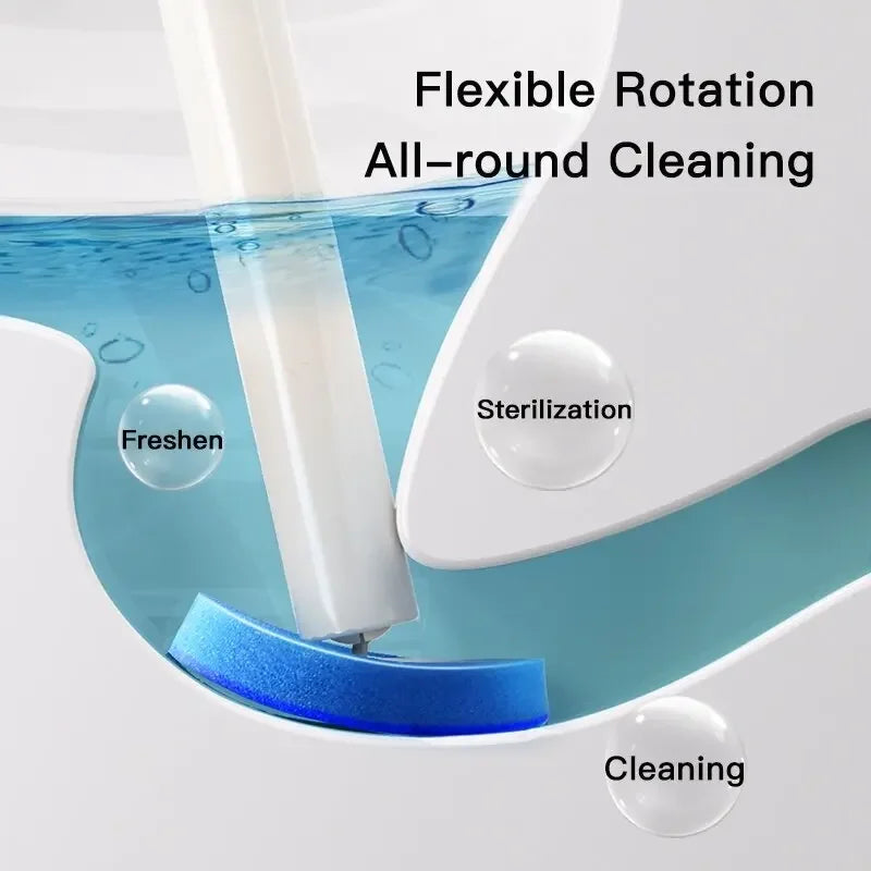 Disposable Toilet Brush Cleaner with Long Handle Bathroom Cleaning Sponge Brush with Replaceable Brush Head Toilet Accessories