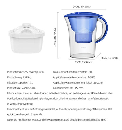 Water Purifier, Household Kitchen Activated Carbon Water Filter, Portable Water Purifier, Tap Water Filter, Kitchen Tool, Water