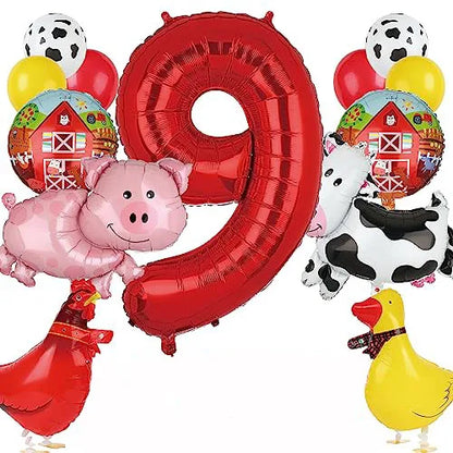 Farm Animals Tableware Plates Cups Napkins Tablecloth Farm Birthday Party Decor Birthday Banner Farm Animals Pig Cow Balloon