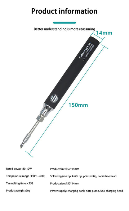 Xiaomi Wireless Charging Electric Soldering Iron Solder Iron Mini Portable Soldering Iron Tip Rework Accessories Tool Parts NEW