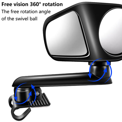 2Pcs Car Rearview Mirrors 360° Blind Spot Mirror Adjustable Rotatable Convex Wide-angle Clear Rearview Safety Mirror Accessories