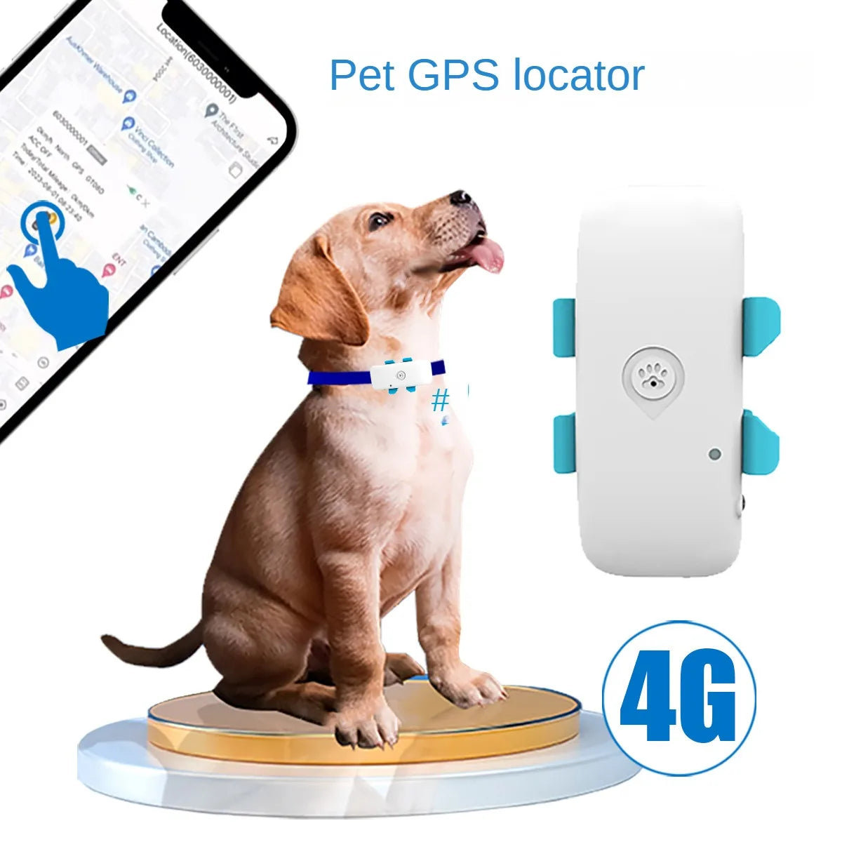 Pet GPS Tracking Locator, 4G, Global Cat and Dog, Remote Viewing App