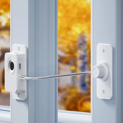 Rechargeable Fingerprint Lock Child Safety Lock Cabinet Fridge Drawer Door Lock Stainless Steel Cable Protection Home Security