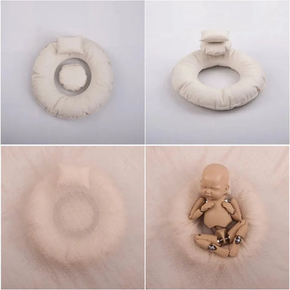 Newborn Photography Props Creativity Donut Posing Pillows Cushion Crescent Basket Filling Pillow Baby Photoshoot Accessories