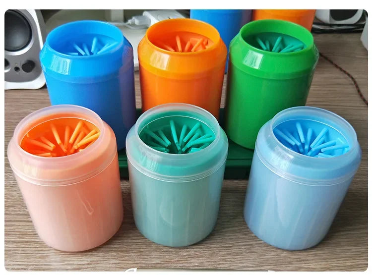 Portable Pet Outdoor Paw Cleaner Cup, Soft Silicone Combs, Quick Wash Foot Cleaning Brush, Towel, Bucket