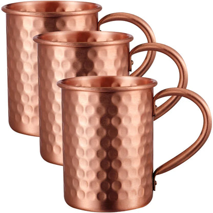 100% Copper Moscow Mule Mug 1/2/3/4PCS 400ml Durable Coppery Beer Mugs Coffee Mug Milk Cup Pure Copper Bar Cup