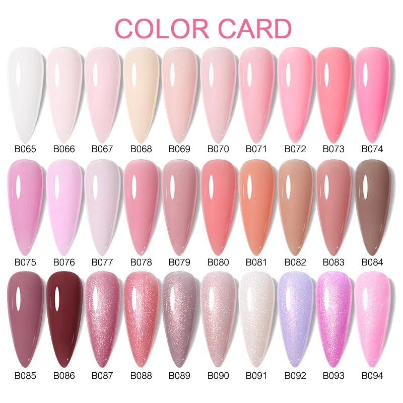 UR SUGAR 7ml Pale Pink Rubber Base Gel Nude Color Semi Permant Soak Off UV LED Self-leveling Gel Varnishes Great Coverage