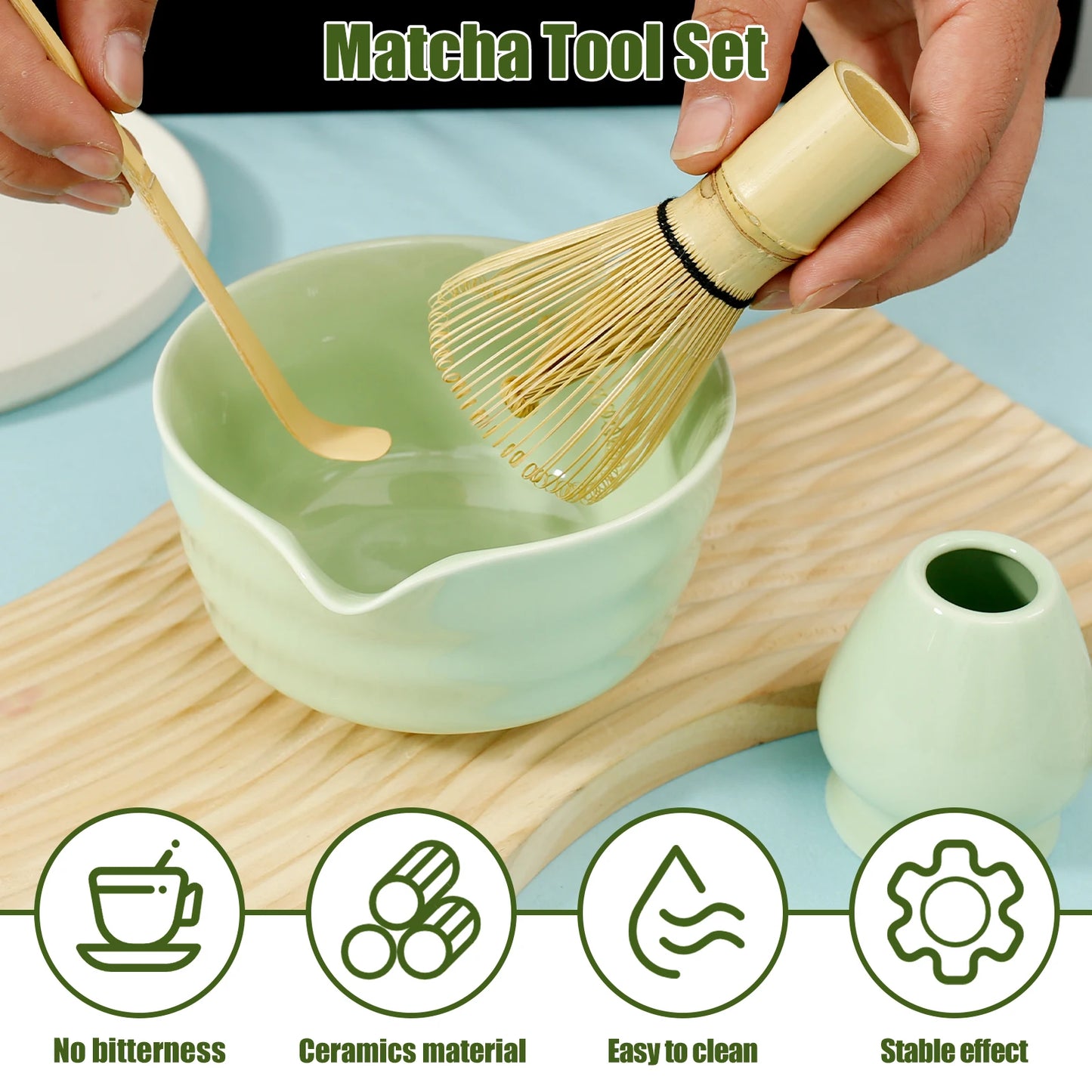 Matcha Ceremony Kit for Japanese Tea Ceremony, Traditional Matcha Bowl, Whisk, Tea Scoop, Matcha Powder Strainer, Matcha Tea Set
