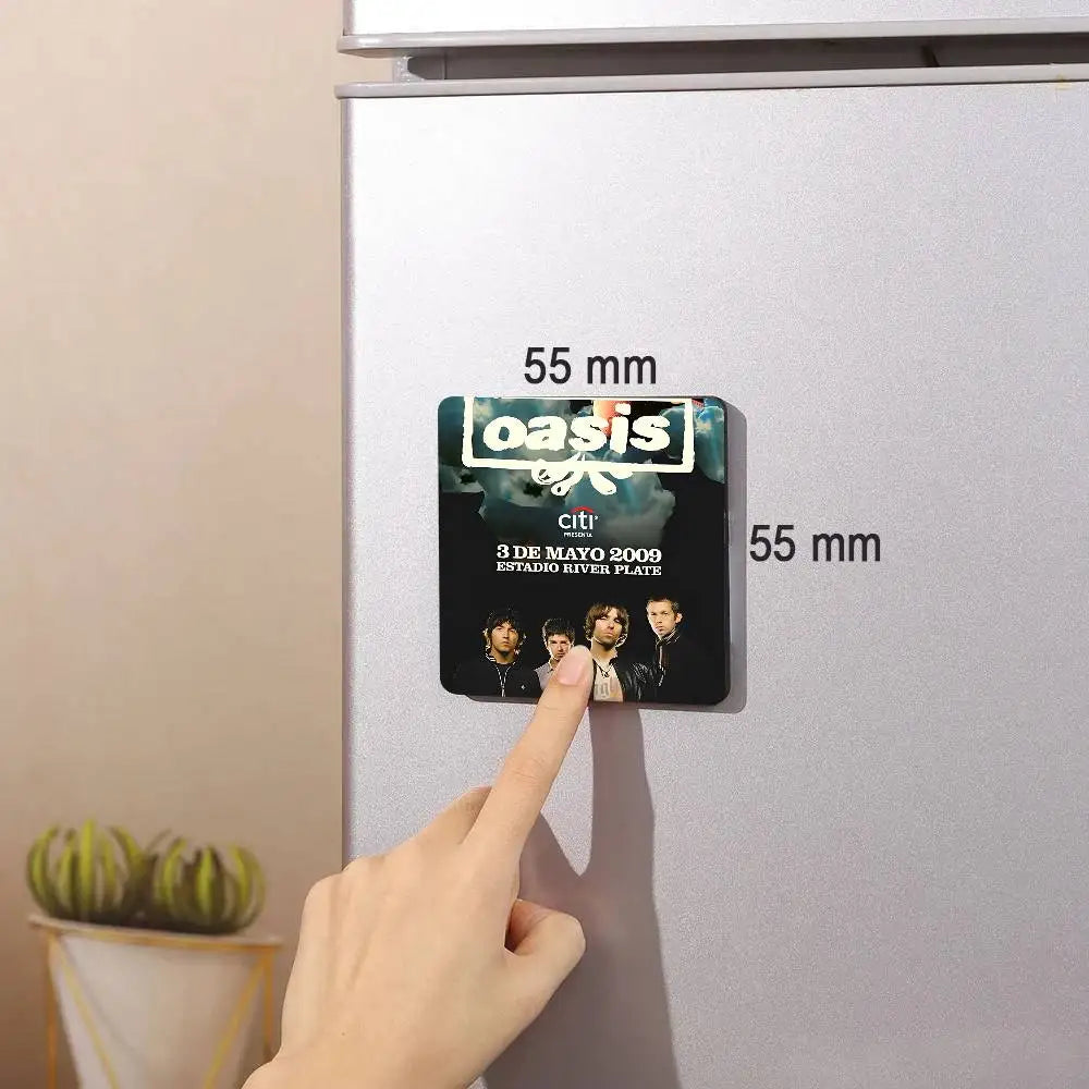 Rock O-Oasis Band  Fridge Magnet Photo Personalized For Office Family Kitchen Refrigerator Friends Gift Holiday Decor