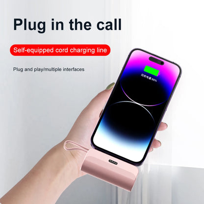 Mini Power Bank 5000mAh Portable Mobile Phone Charger External Battery Power Bank Plug Play For iPhone Samsung Xiaomi Power Bank