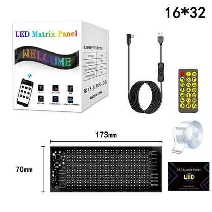 Led Eyes For Truck Led Matrix Panel RGB LED Car Panel DIY Programmable Bluetooth App Control Scrolling  Light